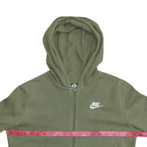 Nike Boys Khaki Full Zip Hoodie XL Green Fleece Sweatshirt