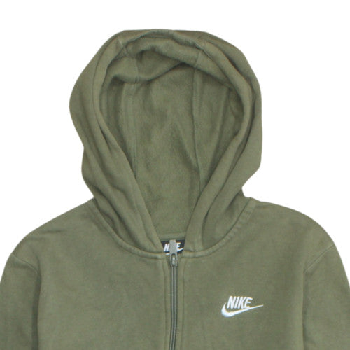 Nike Boys Khaki Full Zip Hoodie XL Green Fleece Sweatshirt