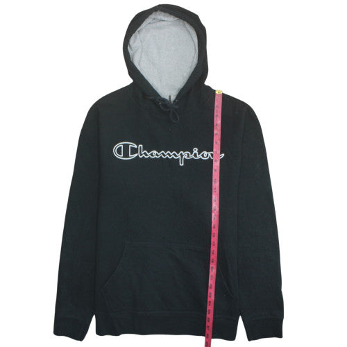 Champion Men's Black XL Pullover Hoodie with Logo Print