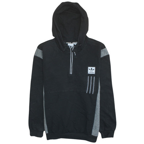 Adidas Mens Black XL 1/2 Zip Hooded Sweatshirt Fleece Hoodie