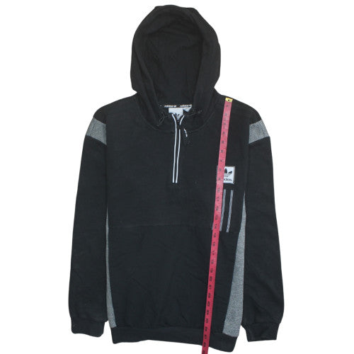 Adidas Mens Black XL 1/2 Zip Hooded Sweatshirt Fleece Hoodie