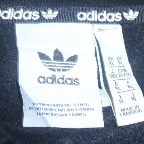 Adidas Mens Black XL 1/2 Zip Hooded Sweatshirt Fleece Hoodie