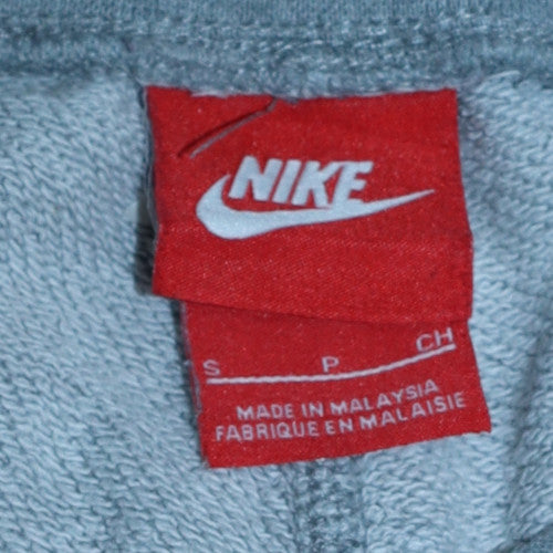 Nike Men's Grey Cotton Jogger Trousers Size S Tapered Fit