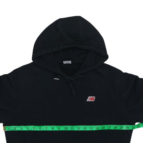New Balance Mens Black Small Pullover Hoodie Fleece Graphic Logo