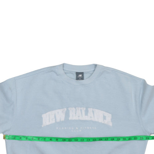 New Balance Womens Blue Small Pullover Sweatshirt Casual Cotton Blend