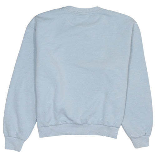 New Balance Womens Blue Small Pullover Sweatshirt Casual Cotton Blend