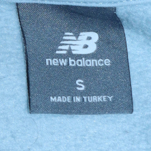 New Balance Womens Blue Small Pullover Sweatshirt Casual Cotton Blend