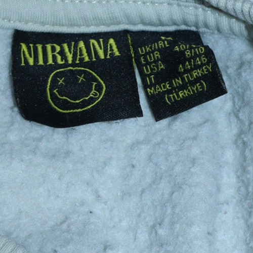 Nirvana Women’s White Crew Neck Sweatshirt Size 8/10 Graphic Print