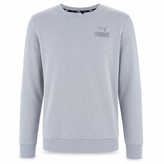Front view of Puma Men's Grey Crew Neck Pullover Sweatshirt, size S