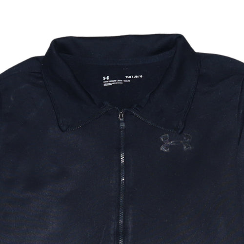 Under Armour Boys Black Full Zip Collared Sweatshirt Size 14 Years