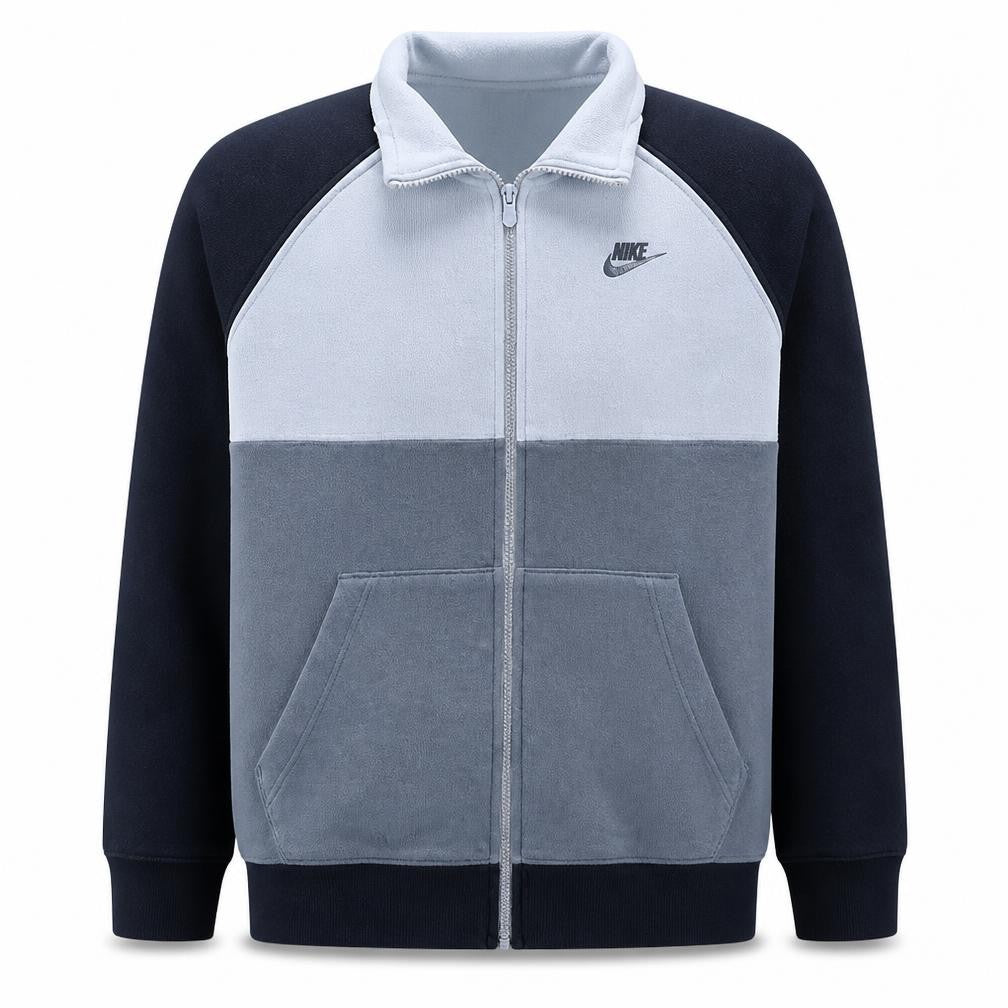 Front view of Nike Men's Grey Full Zip Fleece Sweatshirt, size L