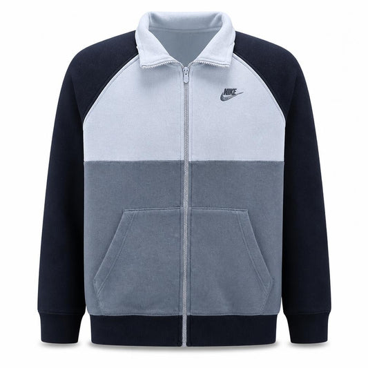 Front view of Nike Men's Grey Full Zip Fleece Sweatshirt, size L