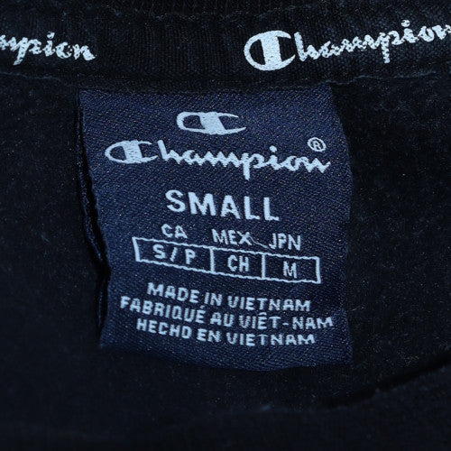 Champion Men's Black Small Crew Neck Pullover Logo Sweatshirt