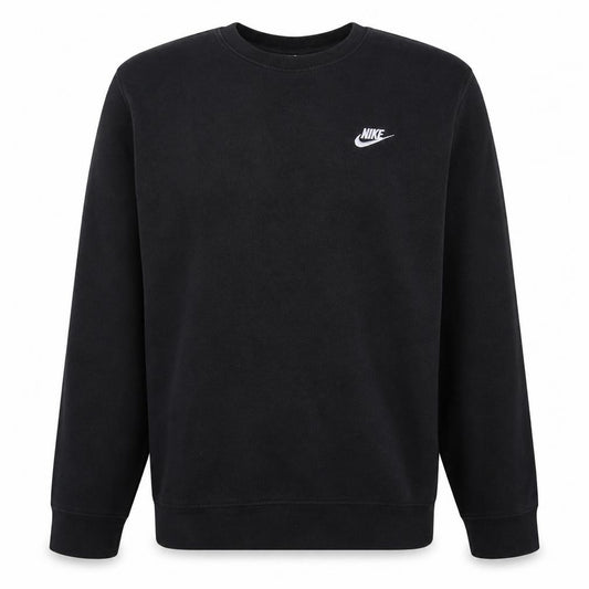 Front view of Nike Men's Black Crew Neck Pullover Sweatshirt, size S