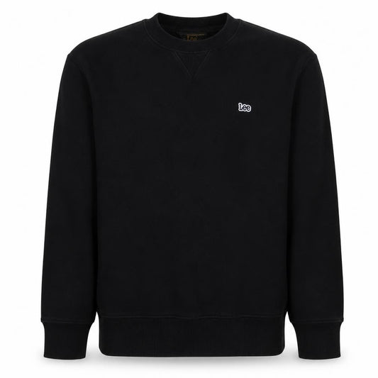 Front view of Lee men’s black regular fit crew neck cotton sweatshirt m