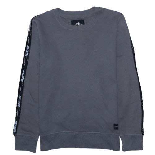 Hollister Men’s Grey Logo Sleeve Pullover Sweatshirt Size XS