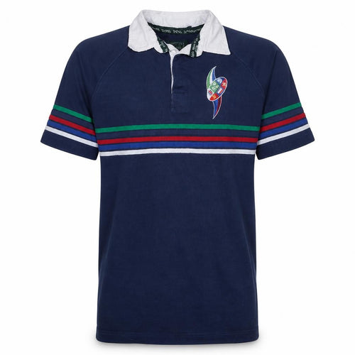 Total Rugby Men's Blue Striped Cotton Polo Shirt Size S