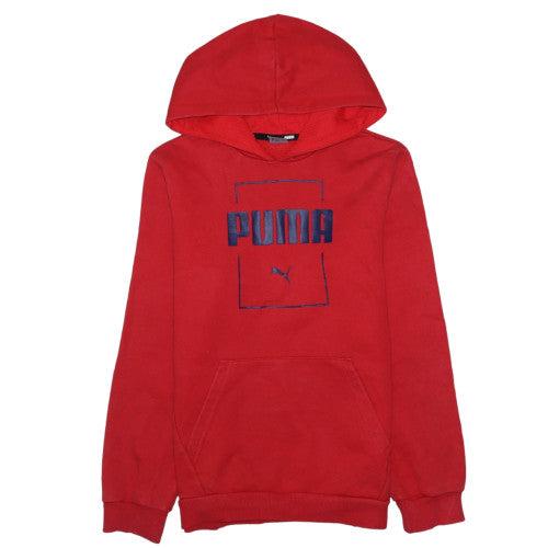 Puma Boys Red Pullover Hoodie 13-14 Years Cotton Blend Logo Design