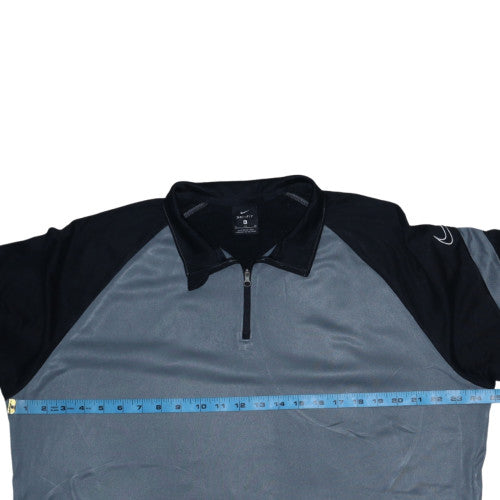 Nike Men's Grey Black Dri-Fit 1/4 Zip Long Sleeve Sweatshirt XL