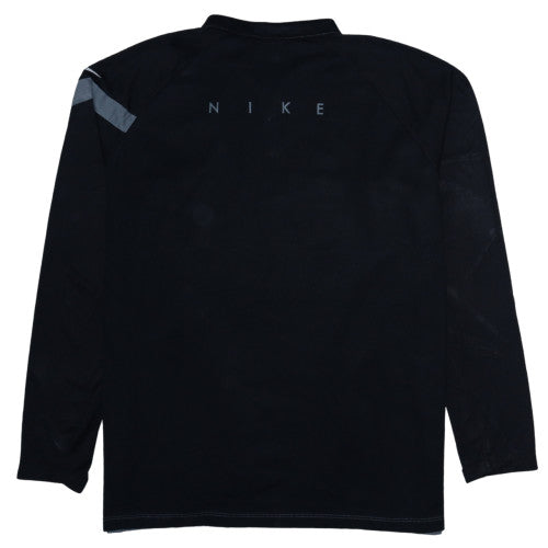Nike Men's Grey Black Dri-Fit 1/4 Zip Long Sleeve Sweatshirt XL