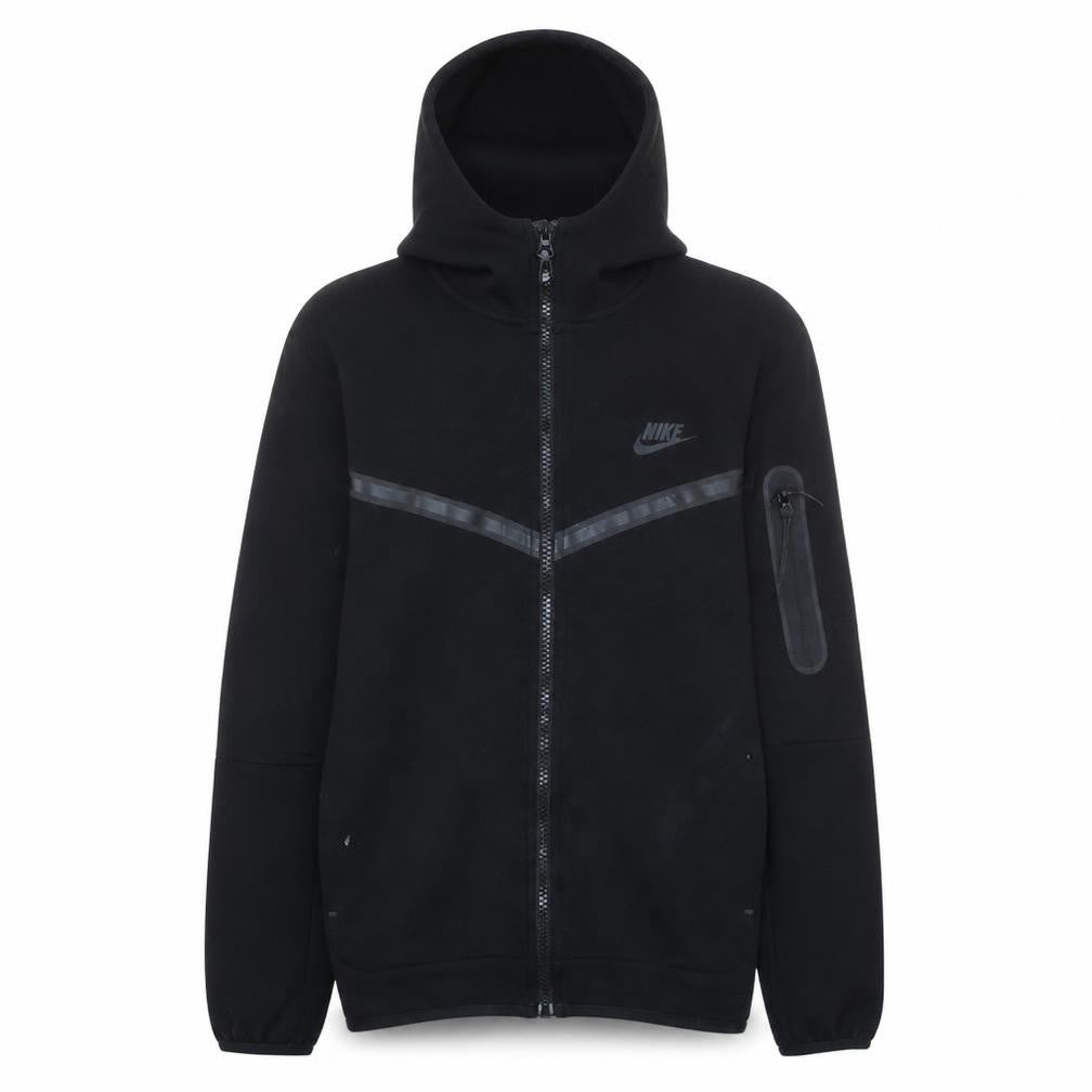 Nike Men's Black Full Zip Hoodie Fleece S Regular Fit