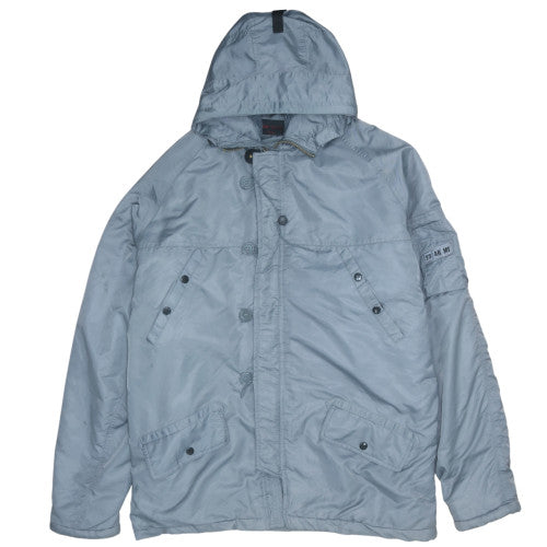 New Roads Men's Grey XL Parka Jacket Hooded Lined Winter Coat