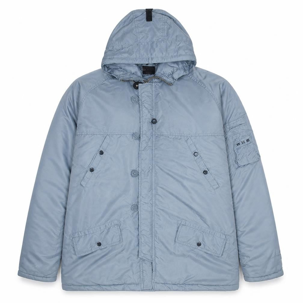 New Roads Men's Grey XL Parka Jacket Hooded Lined Winter Coat