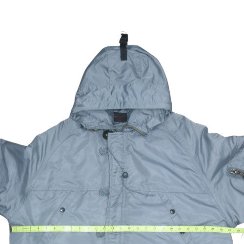 New Roads Men's Grey XL Parka Jacket Hooded Lined Winter Coat