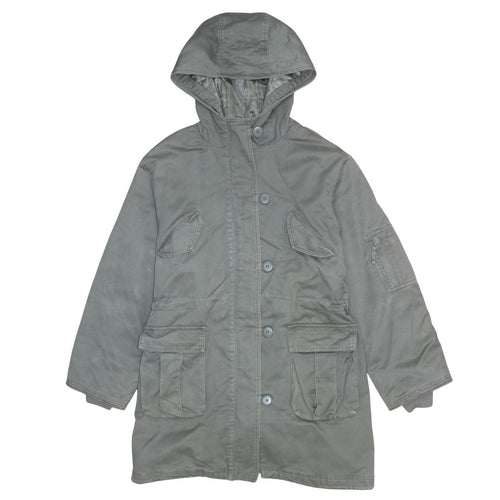 Next Women’s Green Hooded Parka Coat Size 18 Lined Quilted Long