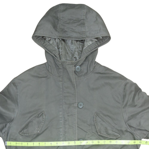 Next Women’s Green Hooded Parka Coat Size 18 Lined Quilted Long
