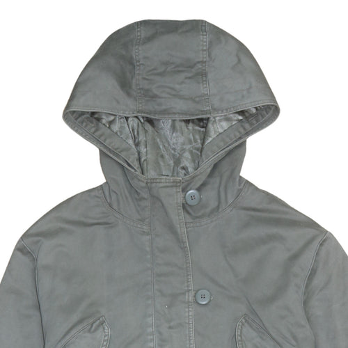 Next Women’s Green Hooded Parka Coat Size 18 Lined Quilted Long
