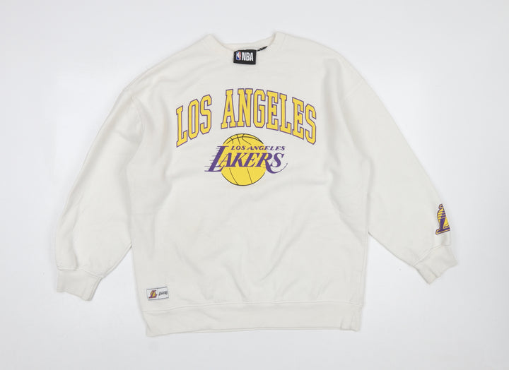NBA Los Angeles Lakers White XS Sweatshirt Women Relaxed Fit
