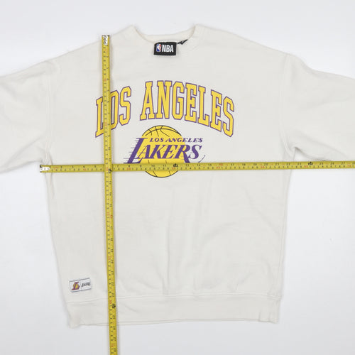 NBA Los Angeles Lakers White XS Sweatshirt Women Relaxed Fit