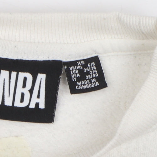 NBA Los Angeles Lakers White XS Sweatshirt Women Relaxed Fit