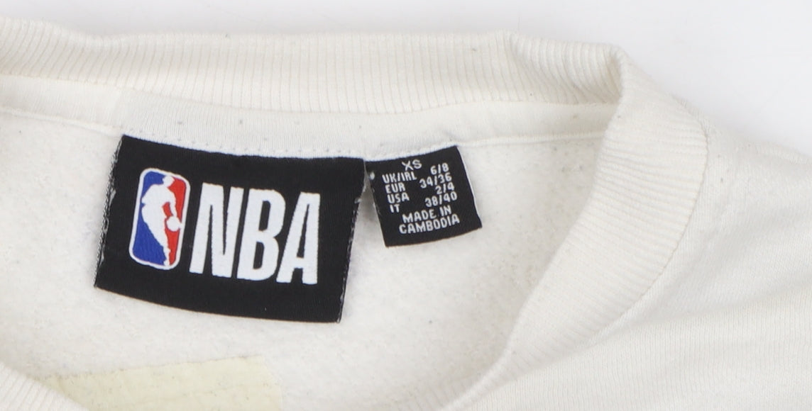NBA Los Angeles Lakers White XS Sweatshirt Women Relaxed Fit