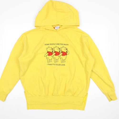 Disney Winnie the Pooh Yellow Hoodie Women’s L Pullover Primark