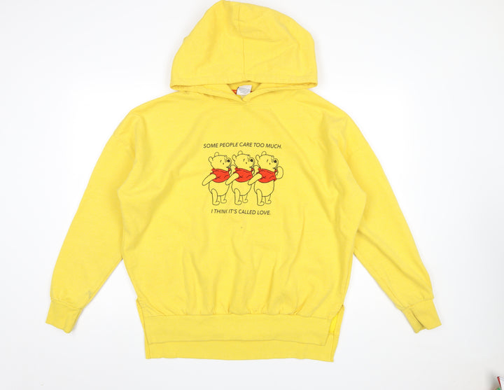 Disney Winnie the Pooh Yellow Hoodie Women’s L Pullover Primark