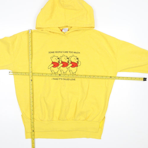 Disney Winnie the Pooh Yellow Hoodie Women’s L Pullover Primark