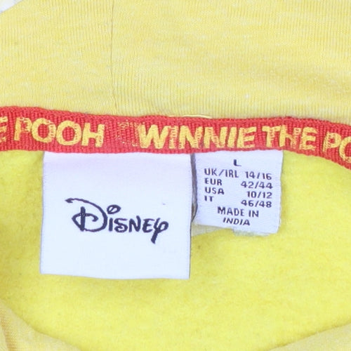 Disney Winnie the Pooh Yellow Hoodie Women’s L Pullover Primark