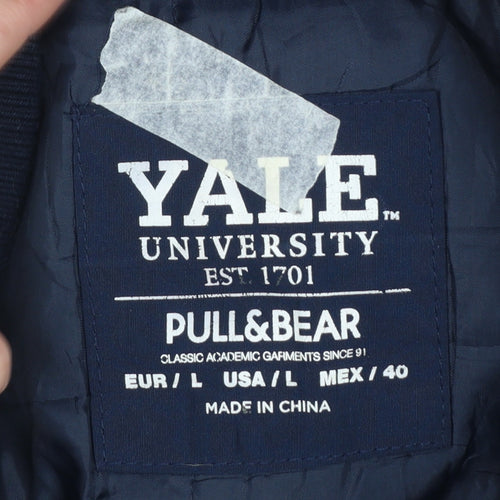 Pull&Bear Men Blue Varsity Jacket Yale University L