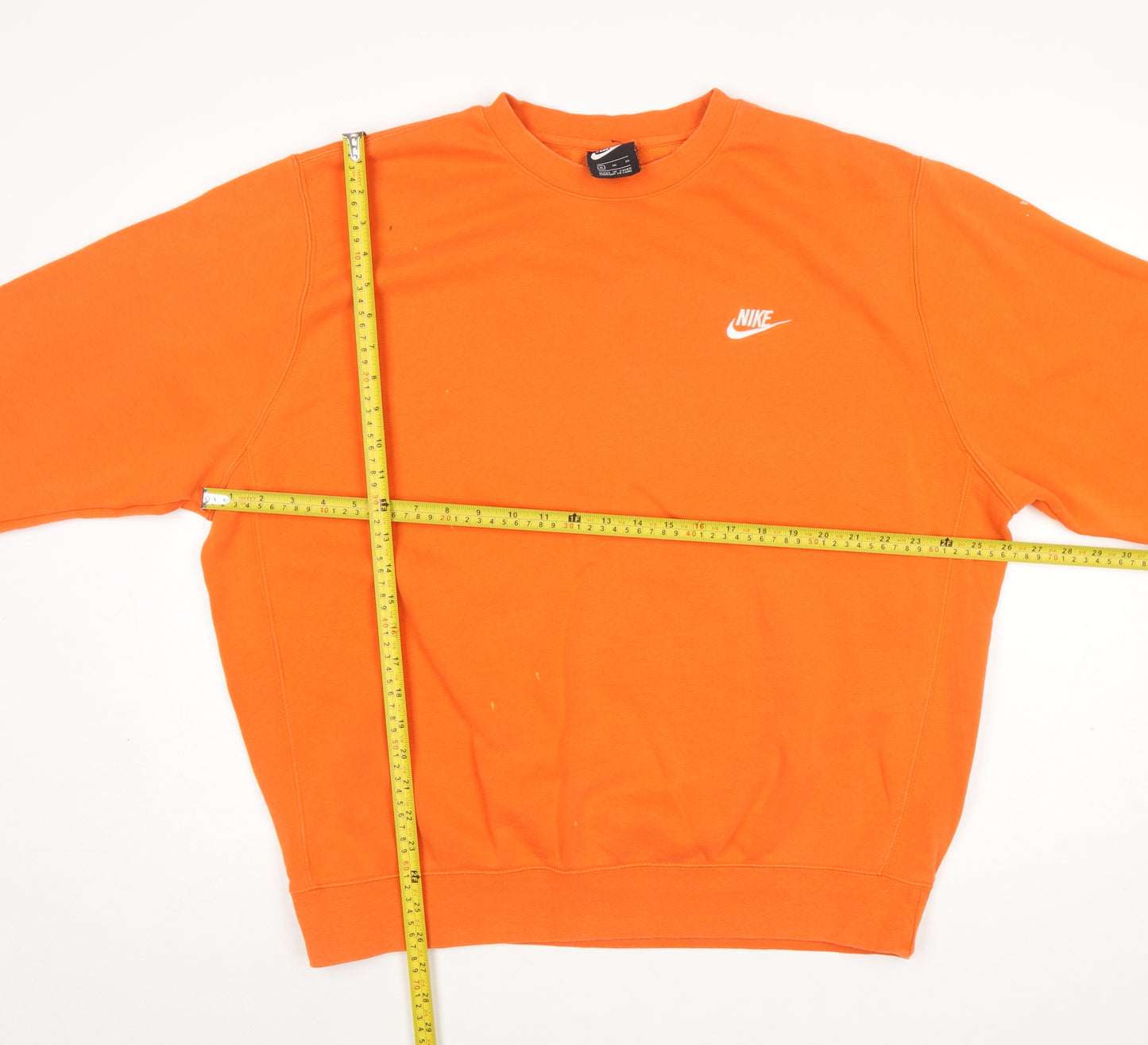 Nike Women Orange XL Pullover Sweatshirt Crew Neck Cotton Blend