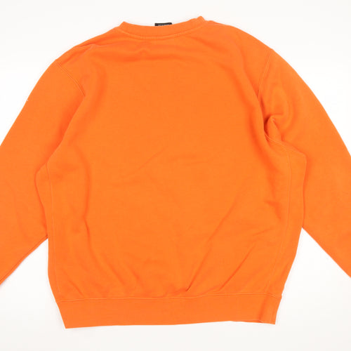 Nike Women Orange XL Pullover Sweatshirt Crew Neck Cotton Blend