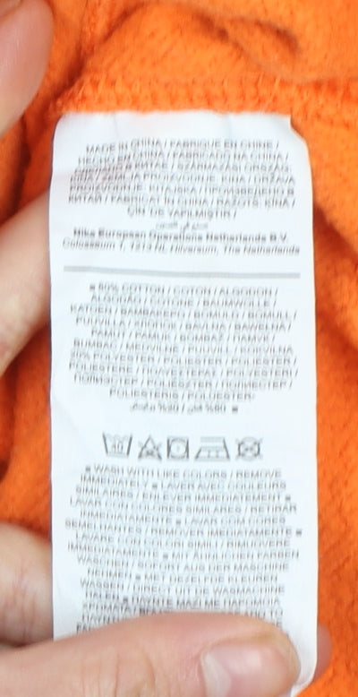 Nike Women Orange XL Pullover Sweatshirt Crew Neck Cotton Blend