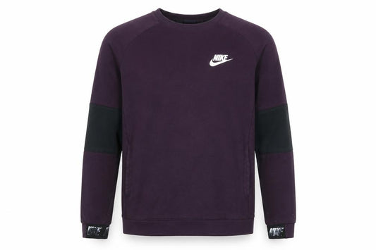 Front view of Nike Men's Purple Pullover Sweatshirt M Regular Fit Crew Neck