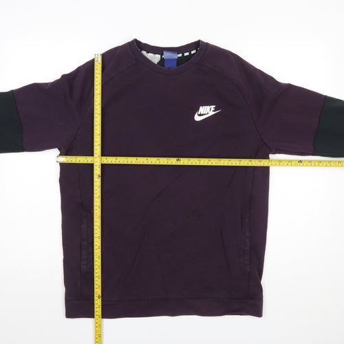 Nike Men's Purple Pullover Sweatshirt M Regular Fit Crew Neck
