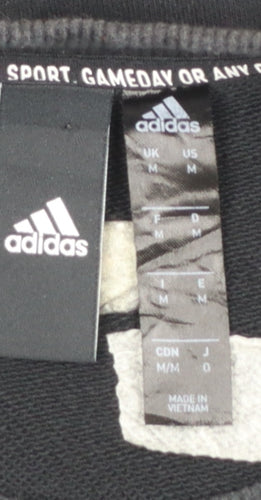 Adidas Mens Black Crew Neck Logo Sweatshirt Size M Regular Fit