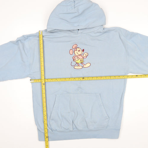 Disney Mickey Mouse Blue Hoodie Women M Pullover Casual Cotton