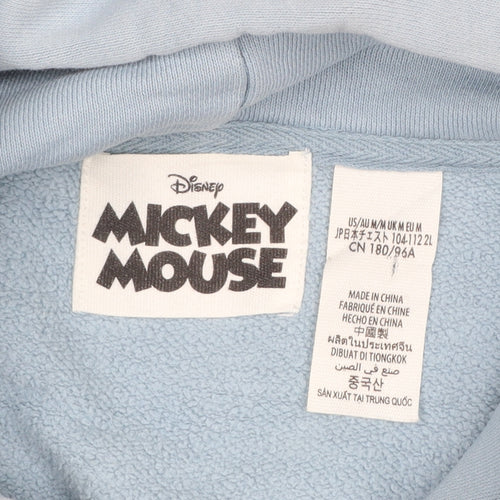 Disney Mickey Mouse Blue Hoodie Women M Pullover Casual Cotton