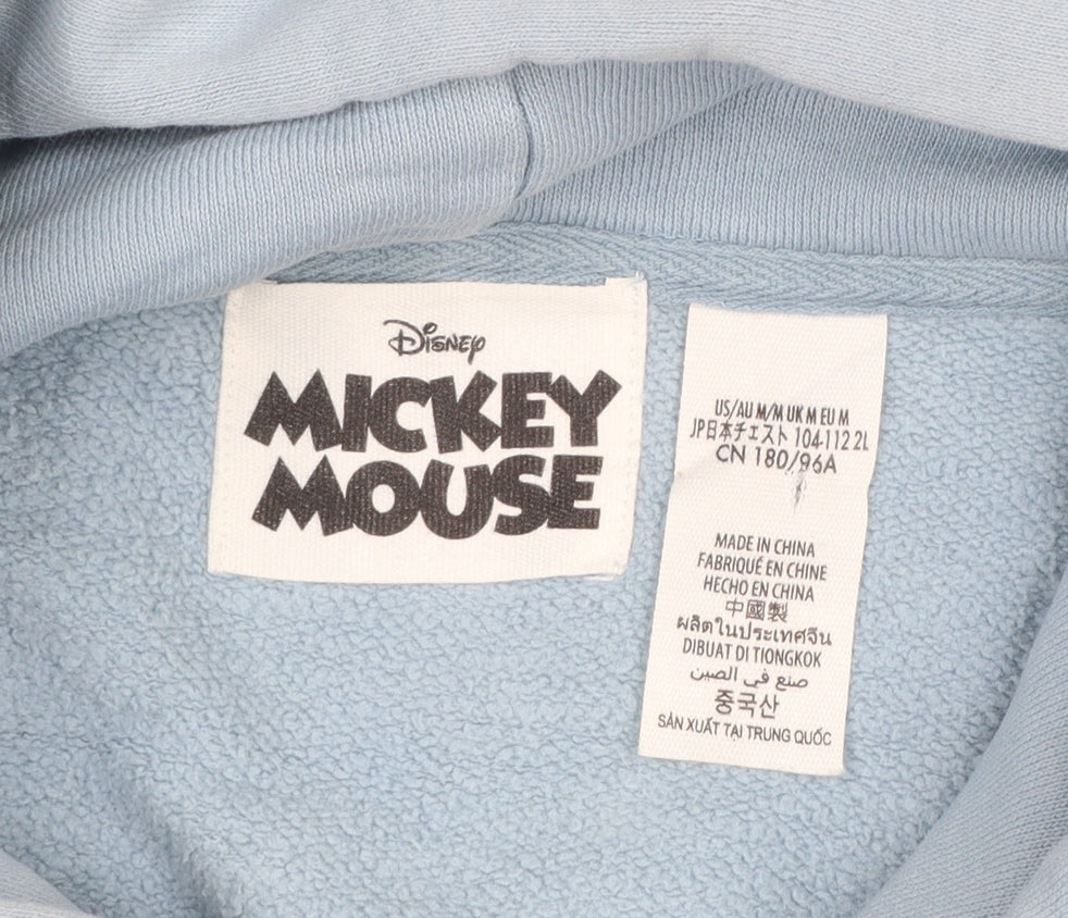 Disney Mickey Mouse Blue Hoodie Women M Pullover Casual Cotton