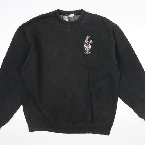 Warner Bros Mens Black Bugs Bunny Embroidered XL Pullover Sweatshirt